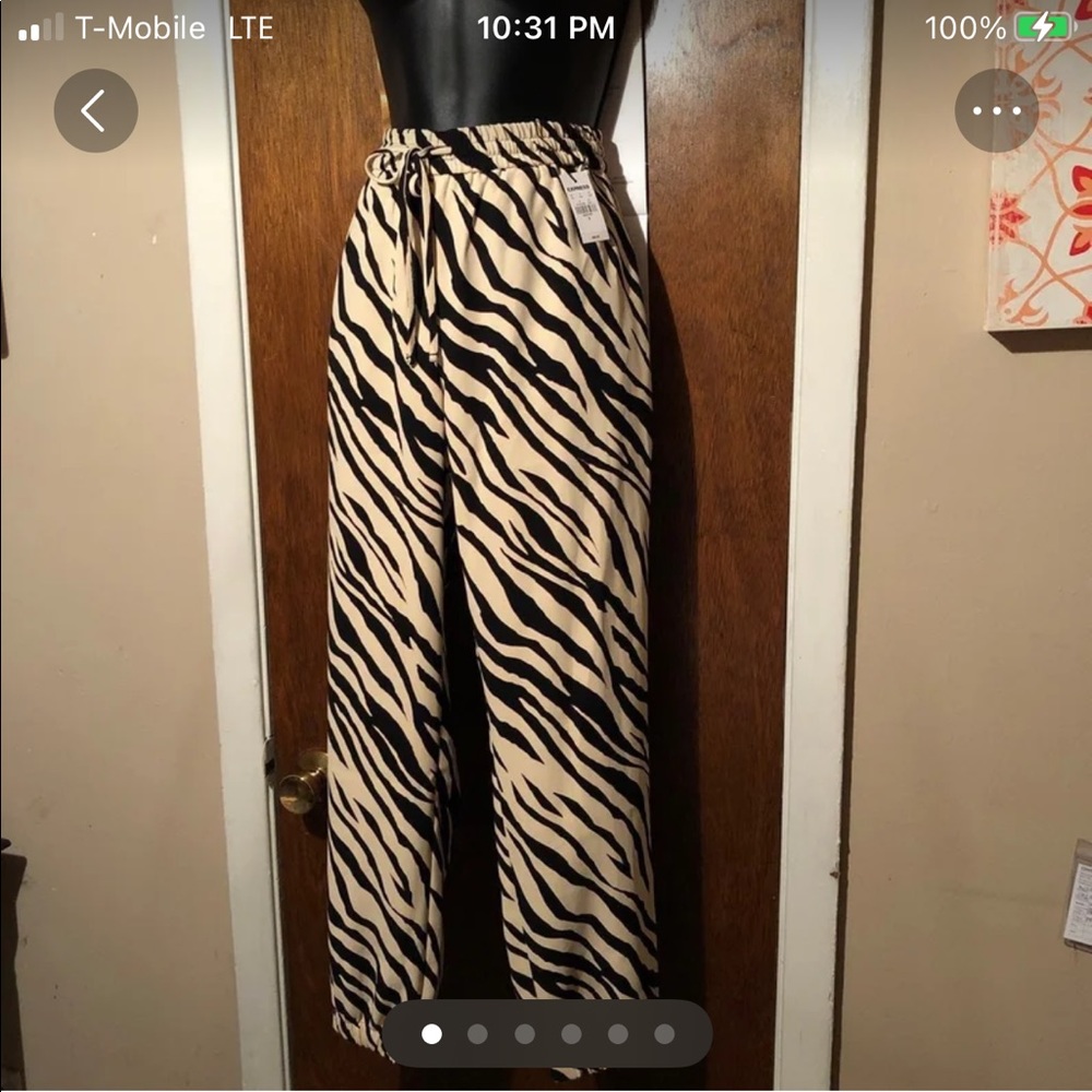 Brand New - NWT Express Ankle High Rise Pants - Small Zebra Print